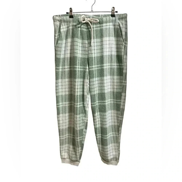 Aerie Plaid Jogger Pajama Bottoms Size Large - Picture 1 of 4